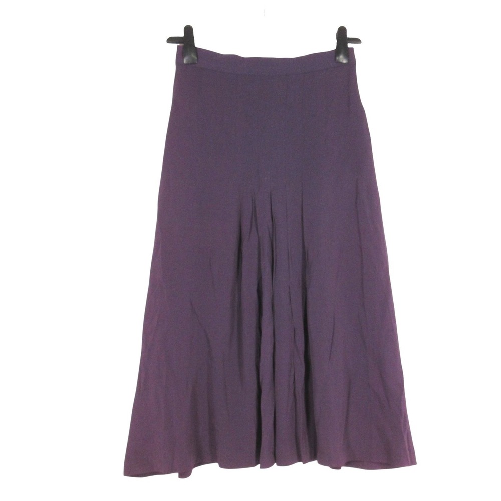 VTG DIANE GILMAN Purple CREPE Dropped Pleats A-Line Maxi SKIRT (11/12) 26" XS/S